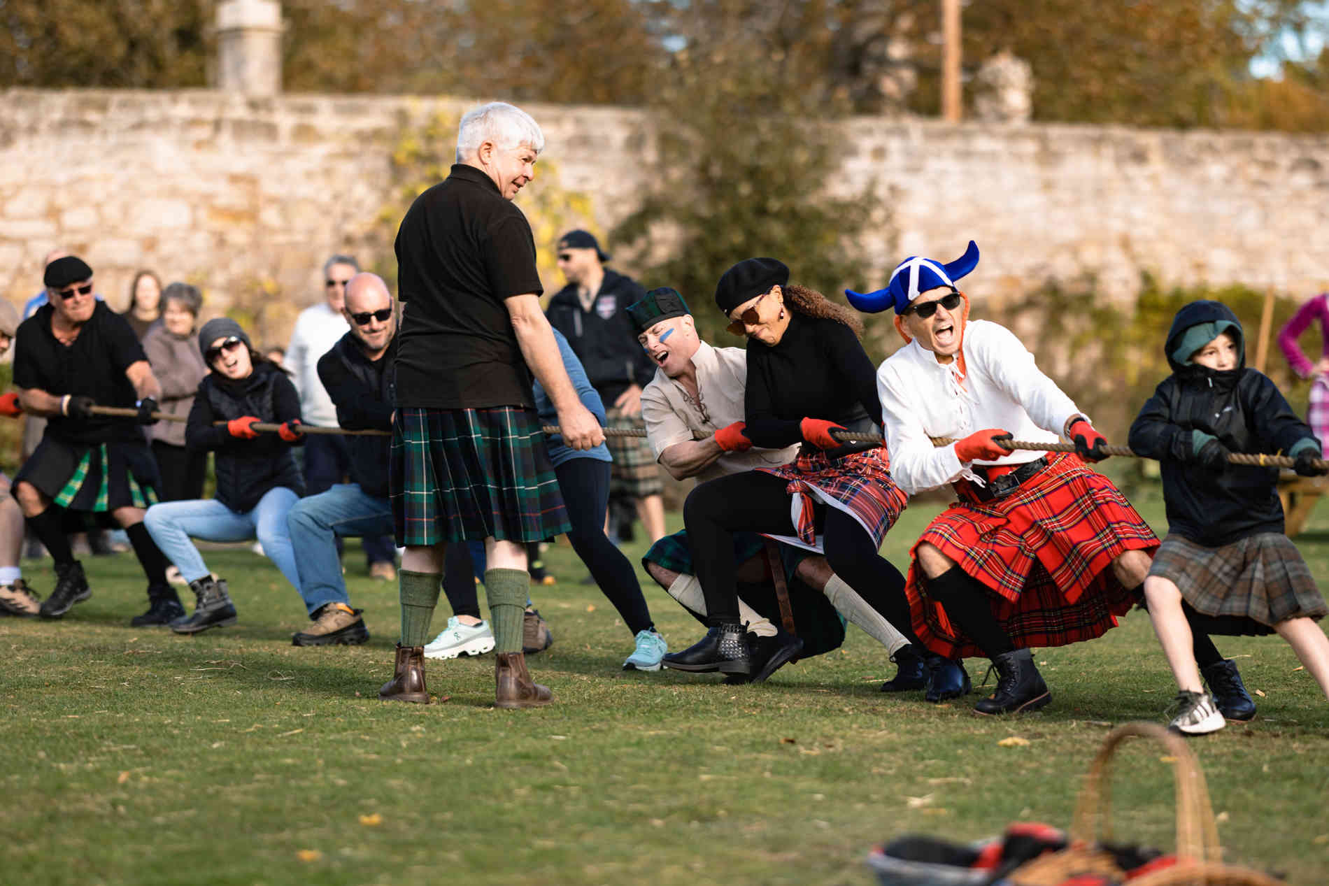 Winton Castle tug of war